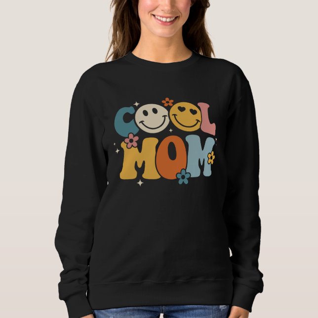 Camiseta Cool Mom Happy Mother s Day Groovy Retro Best Mom  (Frente)