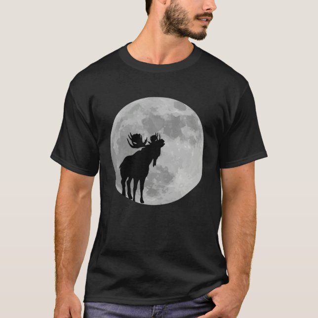 Camiseta Cool Moose  Moon    Howling Moose (Frente)