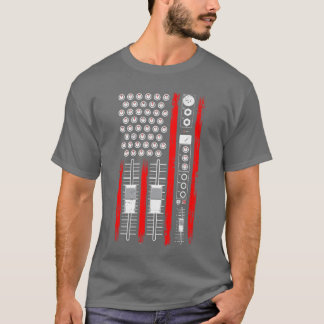 Camiseta Cool Music Producer American Flag Patriotic DJ ret
