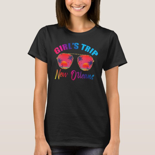 Camiseta Cool New Orleans Girls Trip 2023 Beach Sunset Best (Frente)