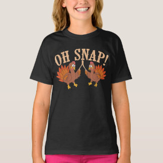Camiseta Cool Oh Snap! Funny Turkey With Wishbone Thanksgi