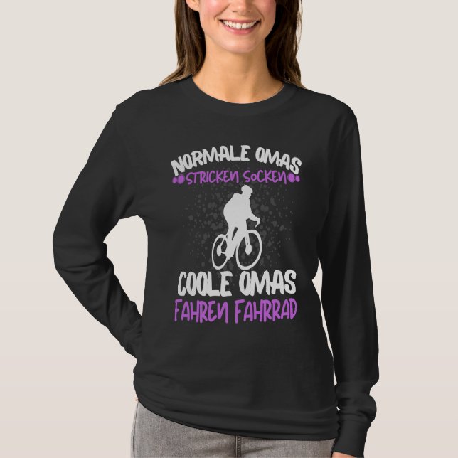 Camiseta Cool Omas Riding Bicycle Rider Rentner Grandma Say (Frente)