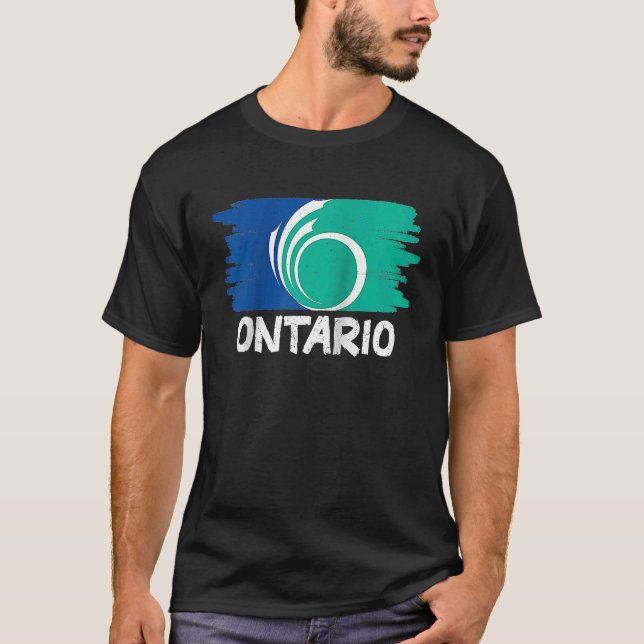 Camiseta Cool Ontario Flag Raglan Baseball (Frente)