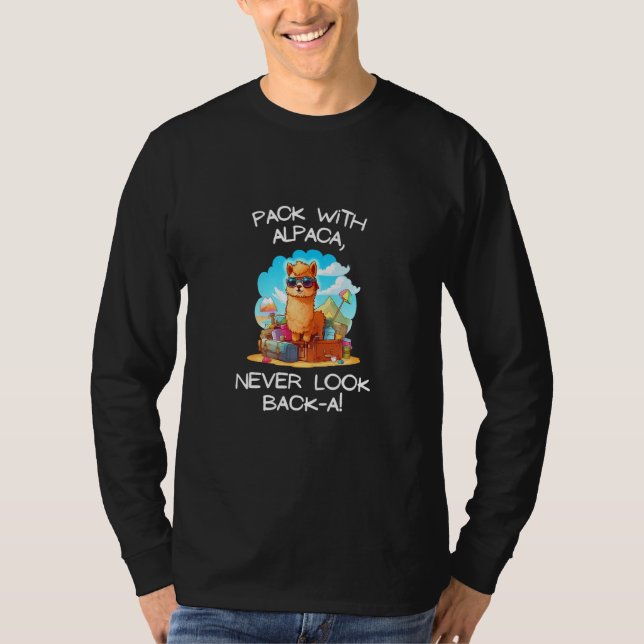 Camiseta Cool Pack with Alpaca never look back-a Tee Men Wo (Frente)