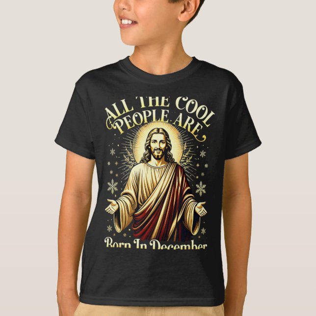 Camiseta Cool People Are Born In December Christian Christm (Frente)