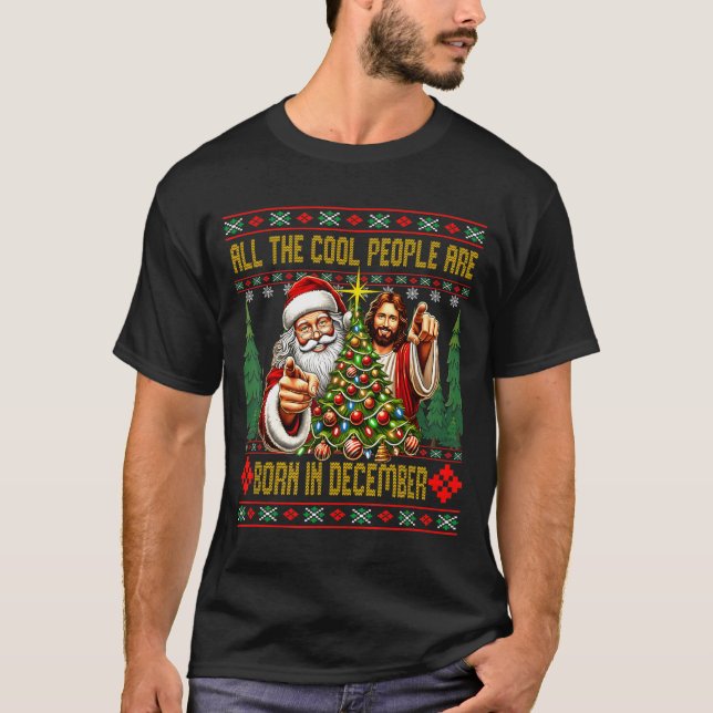 Camiseta Cool People Are Born In December Christian Christm (Frente)