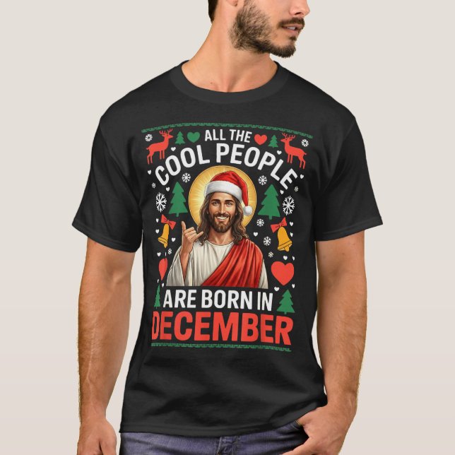 Camiseta Cool People Are Born In December Christian Christm (Frente)