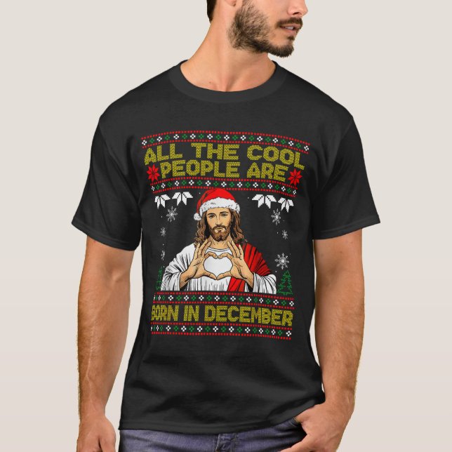 Camiseta Cool People Are Born In December Christian Christm (Frente)