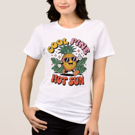 Camiseta Cool Pine Hot Sun Retro Pineapple Summer Vibes