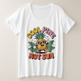 Camiseta Cool Pine Hot Sun Retro Pineapple Summer Vibes