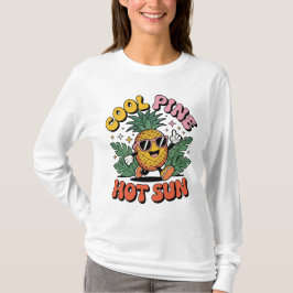 Camiseta Cool Pine Hot Sun Retro Pineapple Summer Vibes