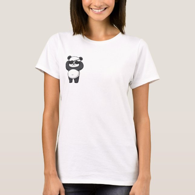 Camiseta Cool Pirate Panda Cartoon (Frente)