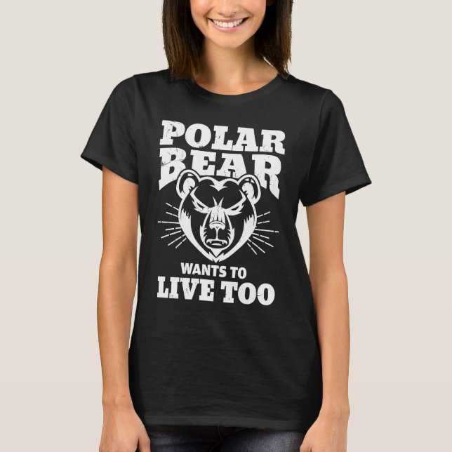 Camiseta Cool Polar Bear Live Climate Change Polar Bear (Frente)