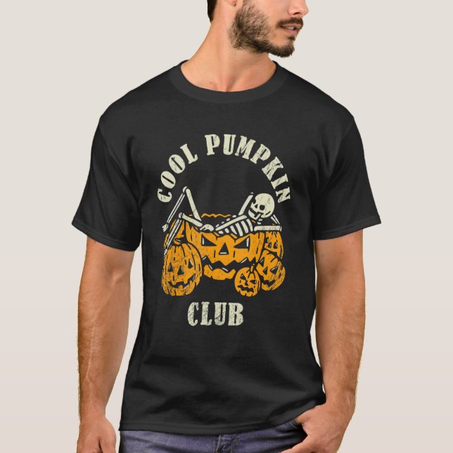 Camiseta Cool Pumpkin Club  Halloween  Retro Pumpkin Face (Frente)