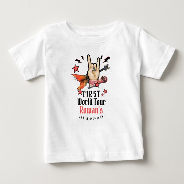 Camiseta Cool Punk Rockstar First Birthday  (Frente)