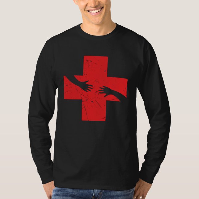 Camiseta Cool Red Cross Caring Hands Helping Red Cross Acti (Frente)