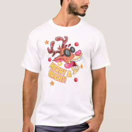 Camiseta Cool Reindeer Merry Bright Holiday