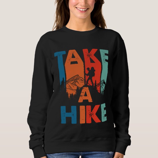 Camiseta Cool Retro Take A Hike Mountain Climber Hiking Tra (Frente)