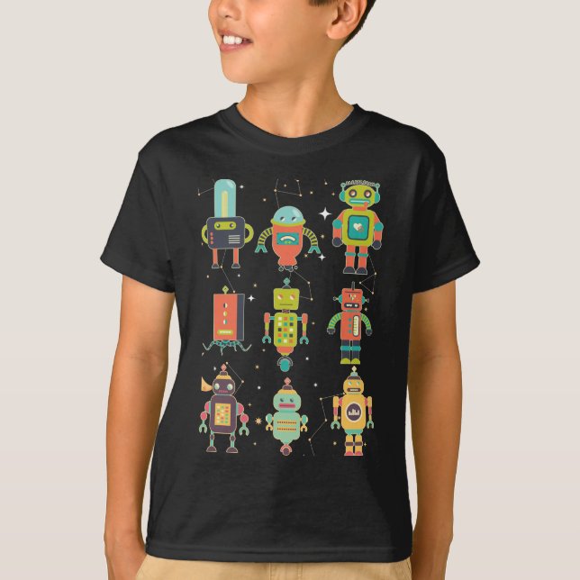 Camiseta Cool Robots Collection Boys Girls Robotic (Frente)