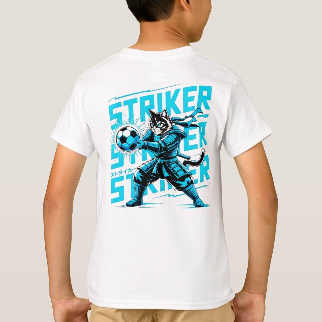 Camiseta  Cool Samurai Cat Soccer Striker - Gift for soccer (Verso)