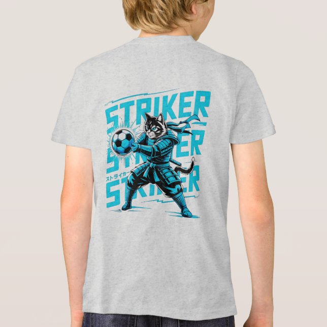 Camiseta  Cool Samurai Cat Soccer Striker - Gift for soccer (Verso)