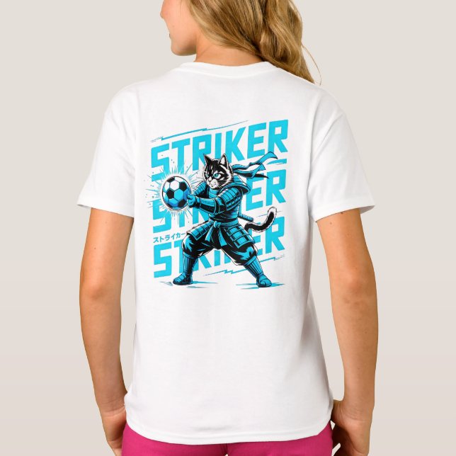 Camiseta  Cool Samurai Cat Soccer Striker - Gift for soccer (Verso)