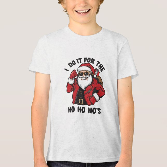 Camiseta Cool Santa I Do It For The Ho Ho Hos  (Frente)