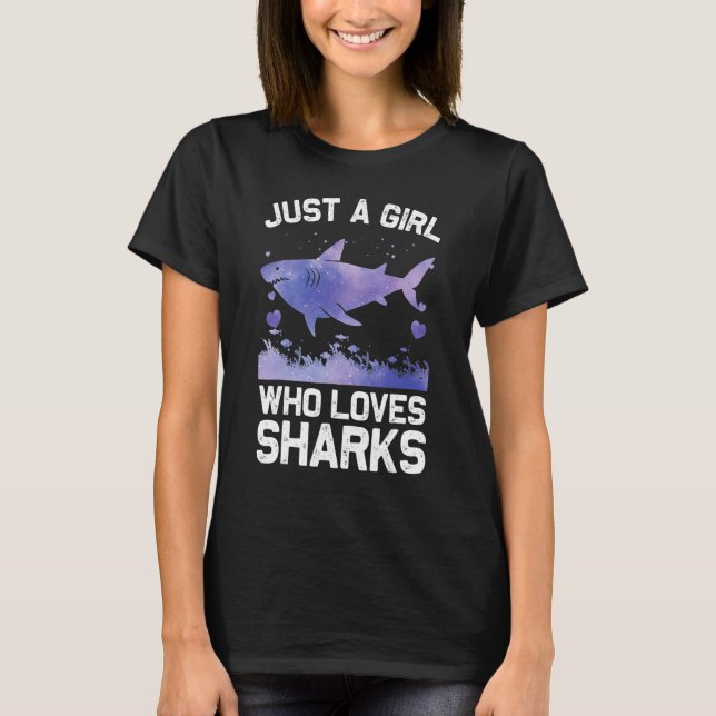 Camiseta Cool Shark For Women Girls Kids Shark Whale Shark (Frente)