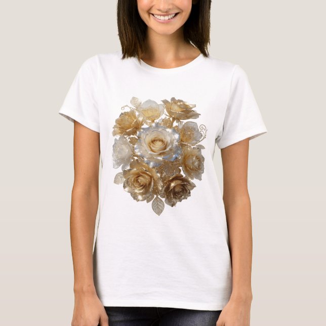 Camiseta Cool Silver GOLDEN ROSES (Frente)