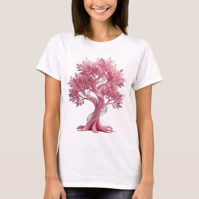 Camiseta Cool Silver PINK TREE (Frente)