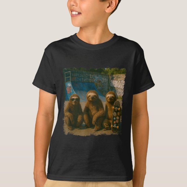 Camiseta Cool Sloths Skatepark Vintage Photo  (Frente)