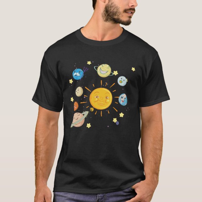 Camiseta Cool Solar System for Men Women Kids (Frente)