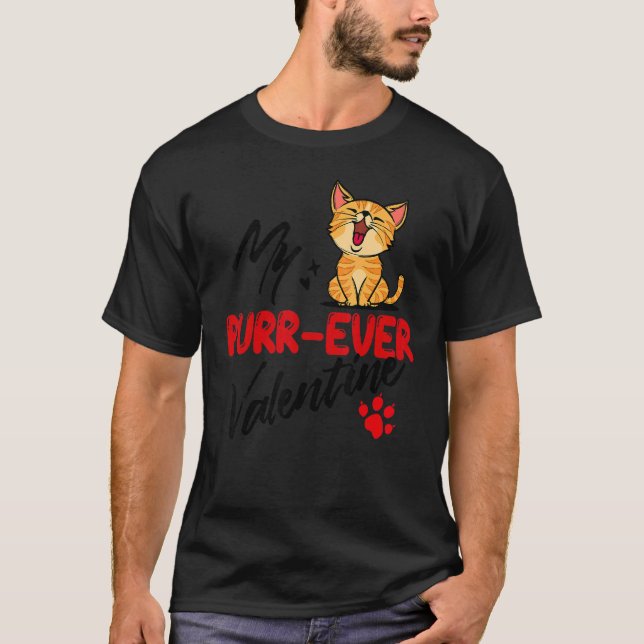 Camiseta Cool Statement Cat Romantic Love Valentine's Day P (Frente)