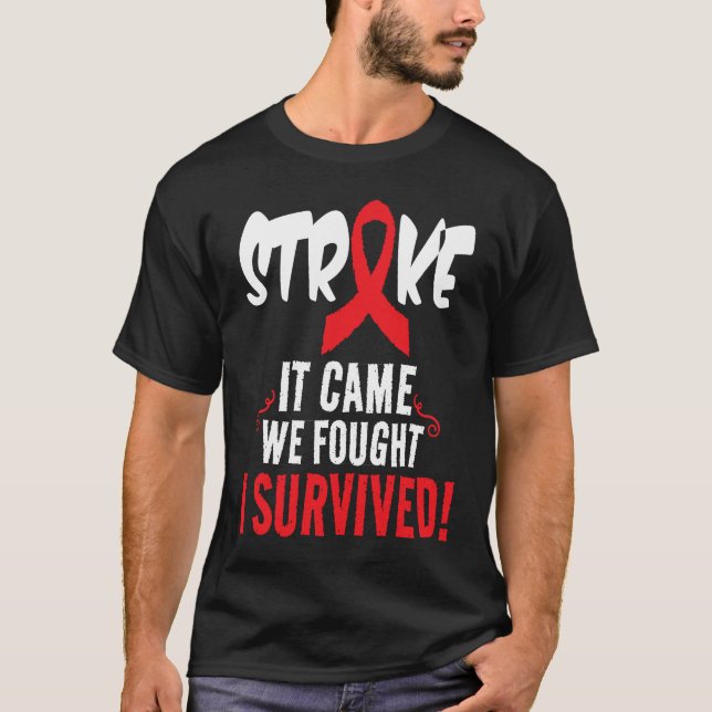 Camiseta Cool Stroke I Survived Stroke Awareness Stroke Pat (Frente)