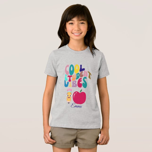 CAMISETA COOL STUDENT VIBES BACK TO SCHOOL KIDS TSHIRT (Frente Completa)