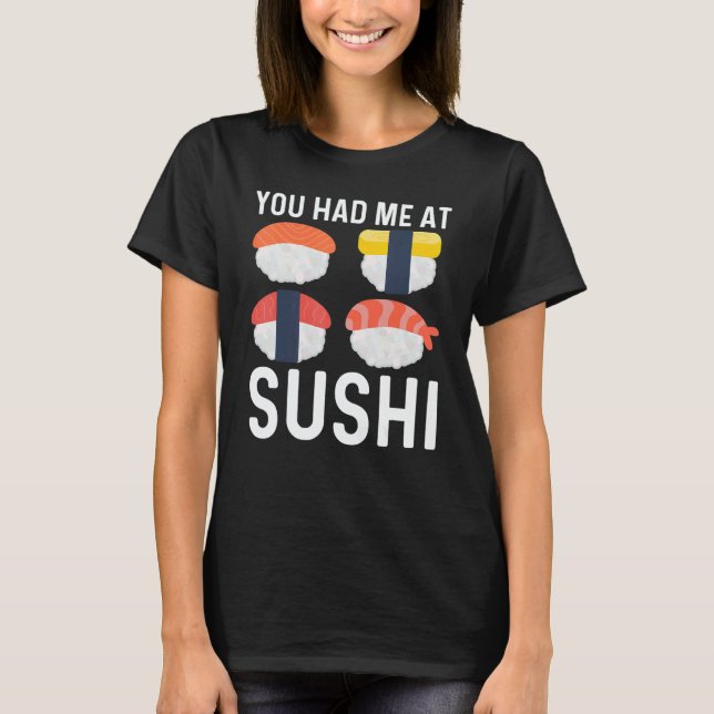 Camiseta Cool Sushi For Men Women Japanese Sashimi Seafood  (Frente)