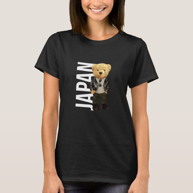 Camiseta Cool Teddy Bear in Japan Style Illustration Graphi (Frente)