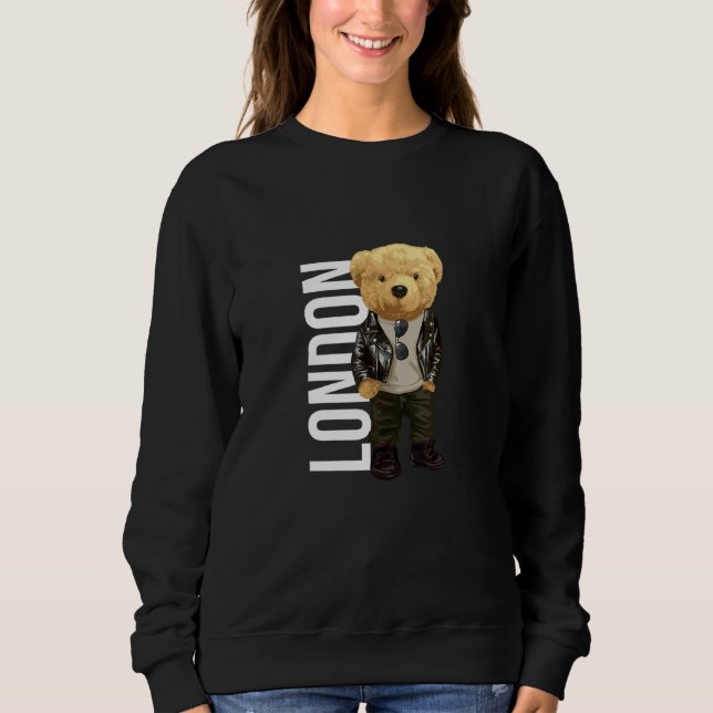 Camiseta Cool Teddy Bear in London Style Illustration Graph (Frente)
