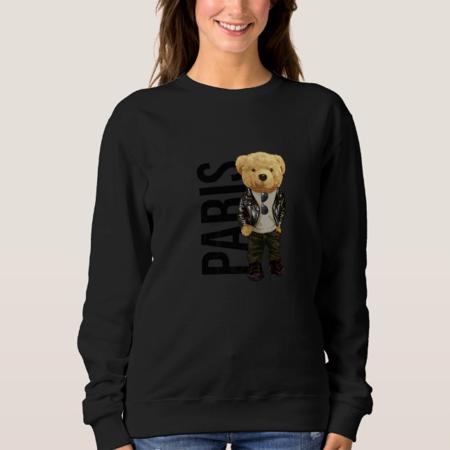 Camiseta Cool Teddy Bear in Paris France Illustration Graph (Frente)