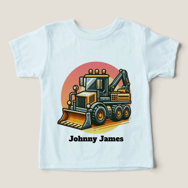 Camiseta Cool Toddler Boys construction customizable  (Design frontal)