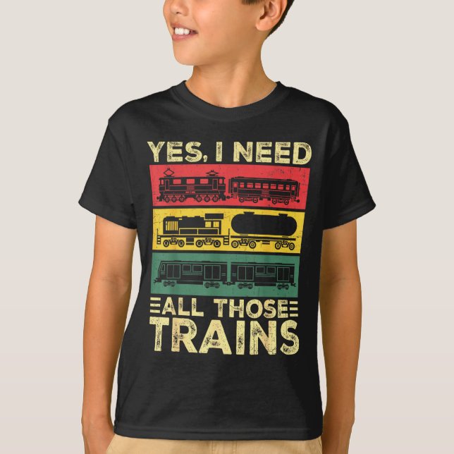 Camiseta Cool Train Model Funny Train Railroad  (Frente)