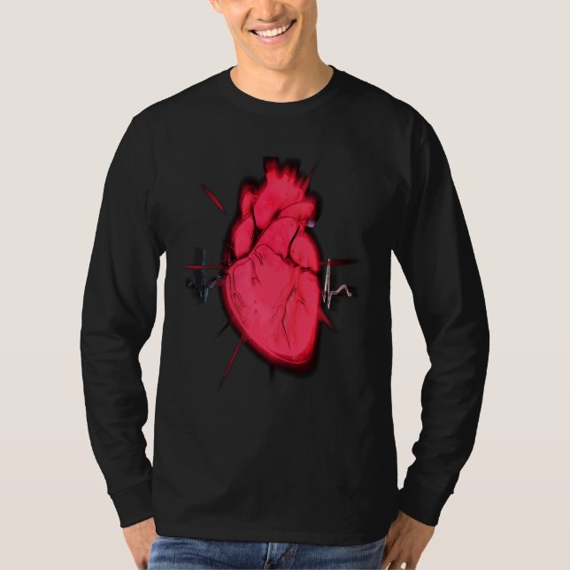 Camiseta Cool Trippy Anatomical Heart for Doctors & Synthwa (Frente)