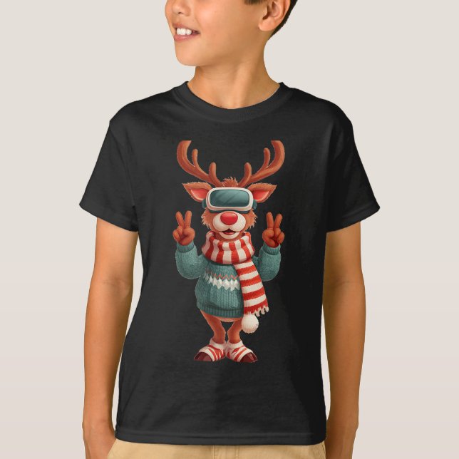 Camiseta Cool Virtual Reality Reindeer Costume For Adults A (Frente)