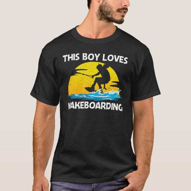 Camiseta Cool Wakeboarding For Boys Men Wakeboard Wakeboard (Frente)