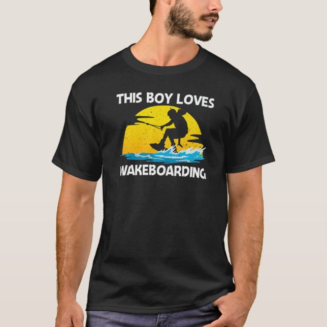 Camiseta Cool Wakeboarding For Boys Men Wakeboard Wakeboard (Frente)