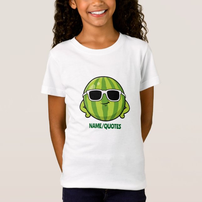 Camiseta Cool Watermelon Sunglasses Cartoon Graphic (Frente)
