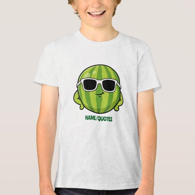 Camiseta Cool Watermelon Sunglasses Cartoon Graphic (Frente)
