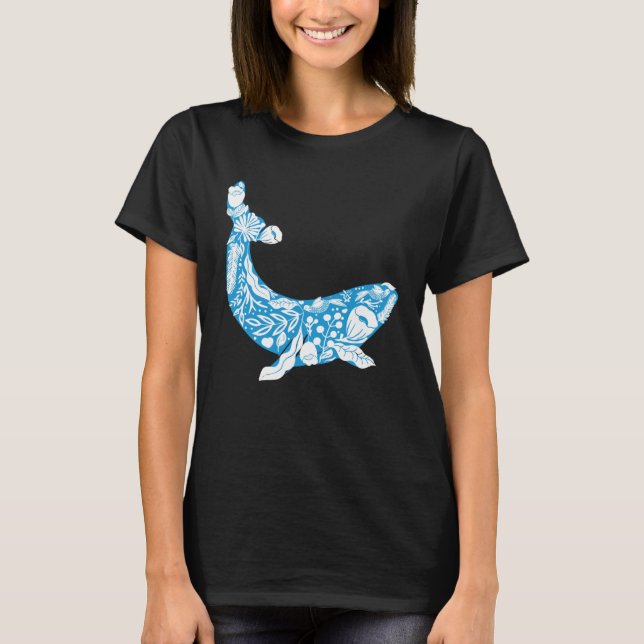 Camiseta Cool Whale Made Of Nature Elements Ocean (Frente)