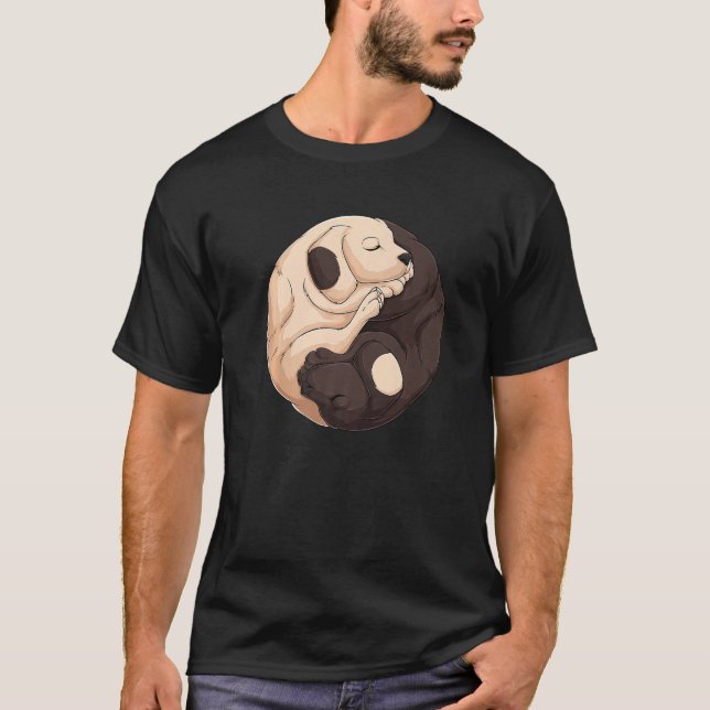 Camiseta Cool Yin Yang Dog  Cute Labrador (Frente)