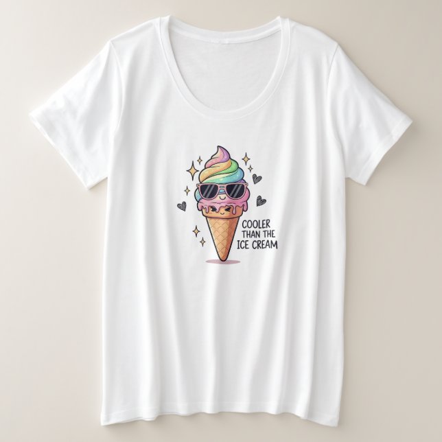 Camiseta Cooler Than Ice Cream Pun (Frente do Design)